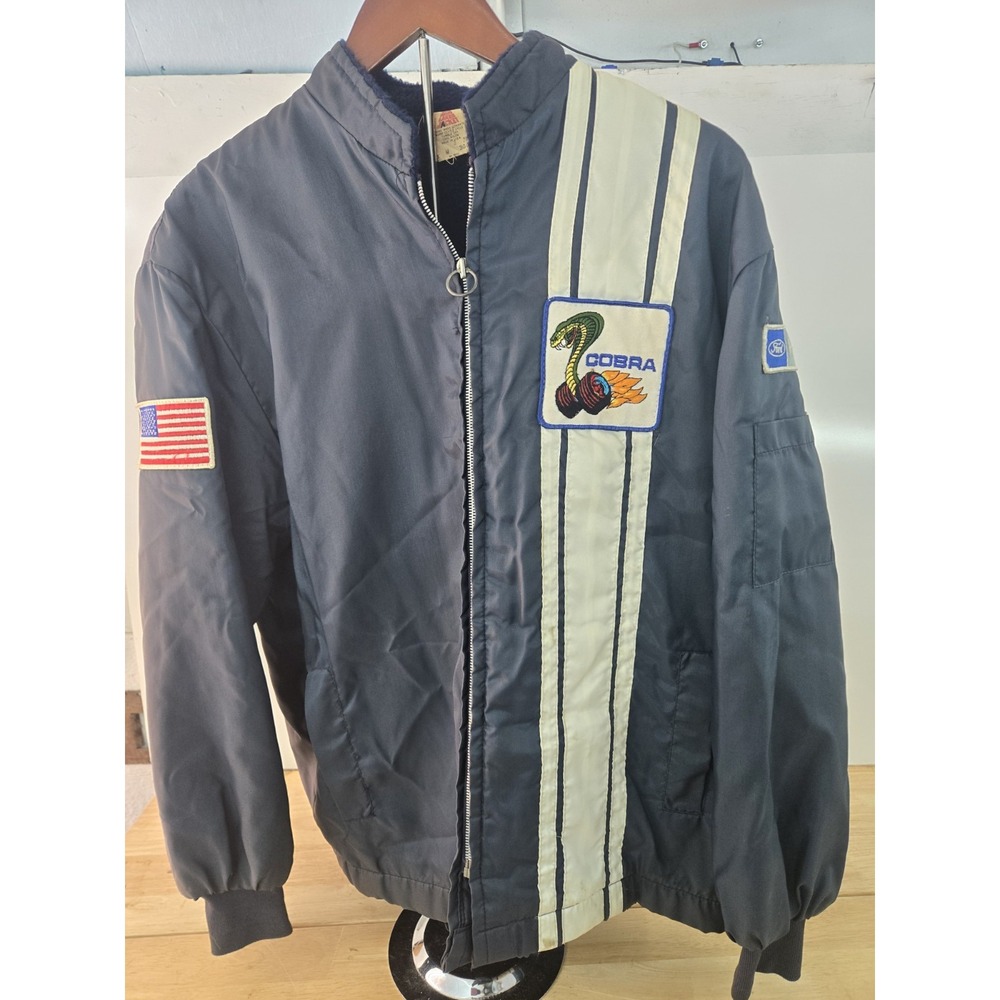 Vintage 70s Ford Mustang Cobra Racing Jacket Size M Made In USA